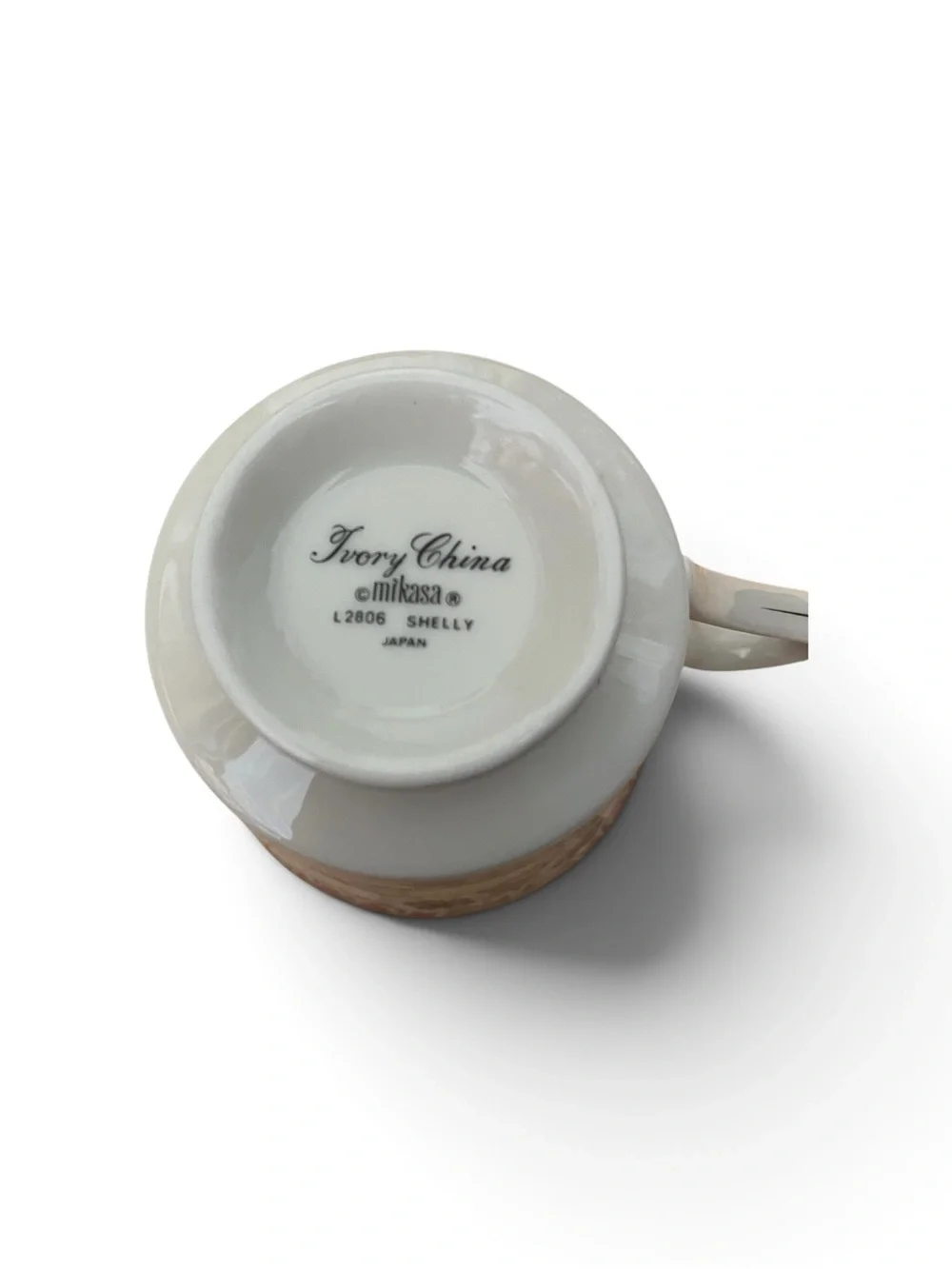 Cream and Pink Floral Porcelain Tea Cups with Sugar Bowl